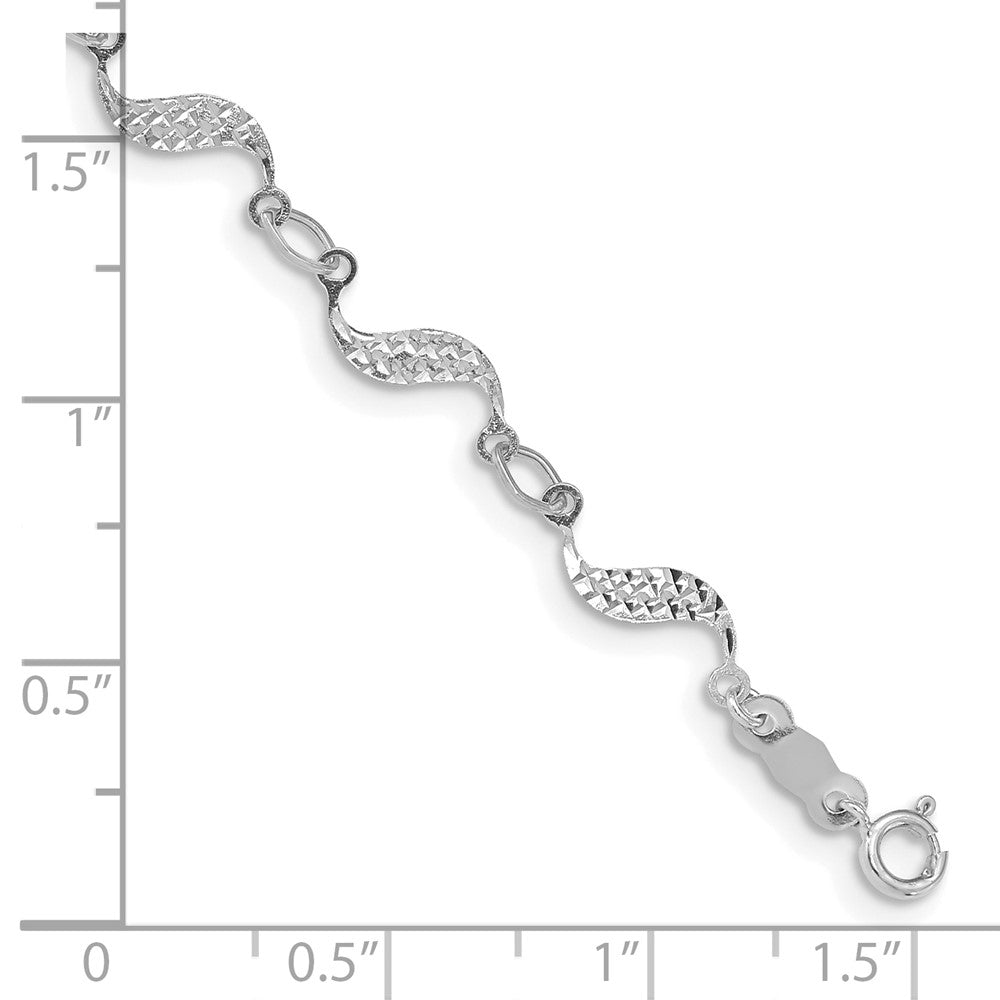 14k White Gold 5 mm Diamond-cut Bracelet (0.96 grams)