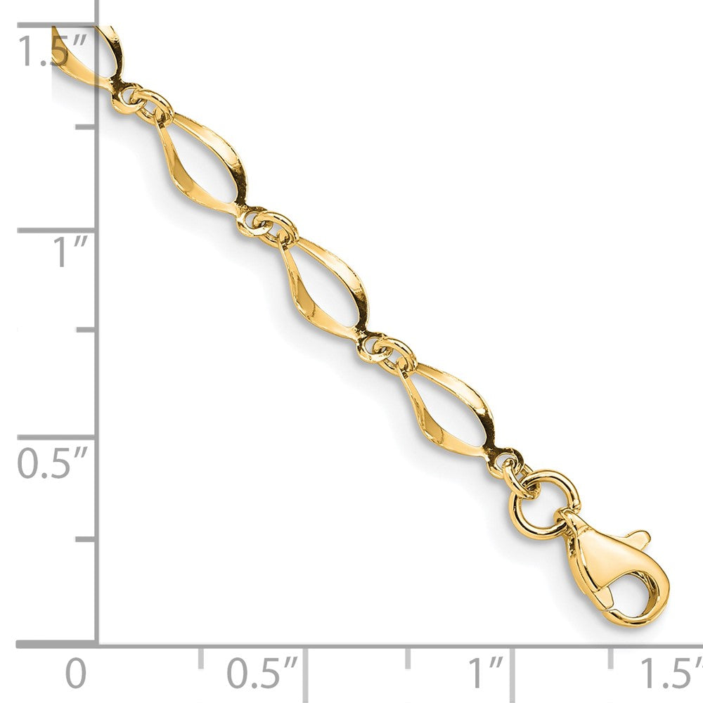 14k Yellow Gold 5 mm Polished Fancy Link Bracelet (1.98 grams)