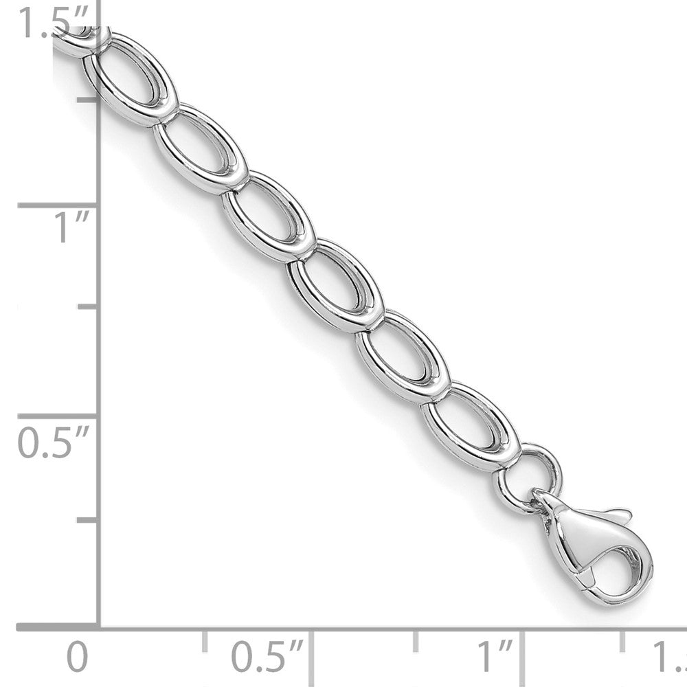 14k White Gold 4 mm Polished Open Link Bracelet (3.54 grams)
