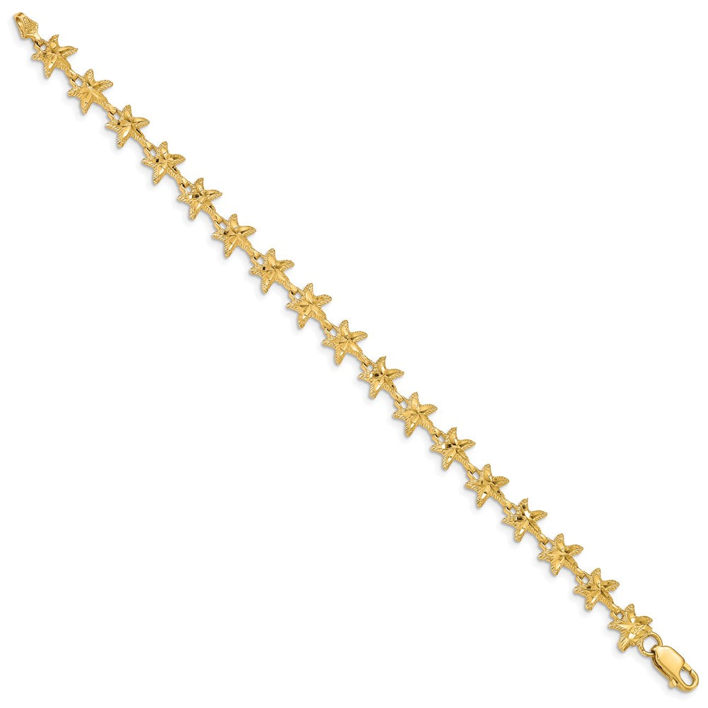 14k Yellow Gold 8 mm Starfish Bracelet (4.48 grams)