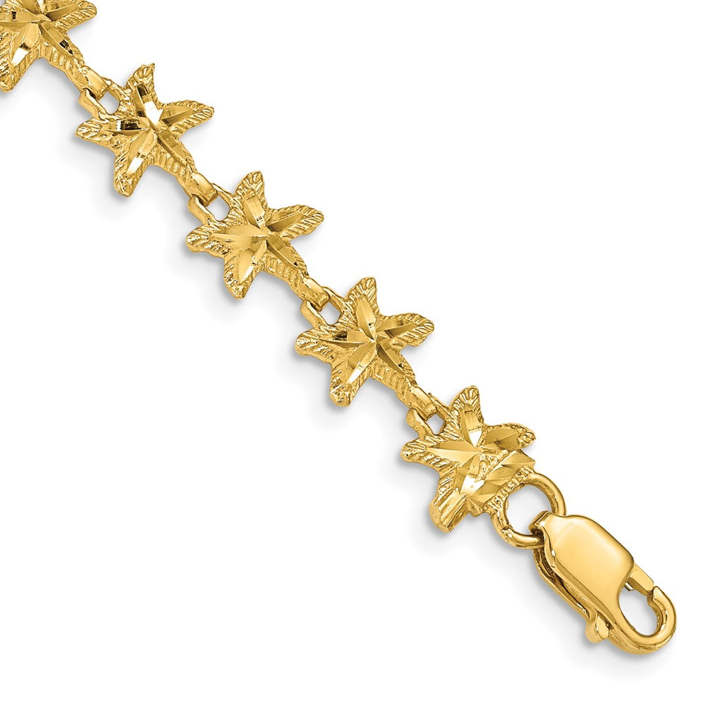 14k Yellow Gold 8 mm Starfish Bracelet (4.48 grams)
