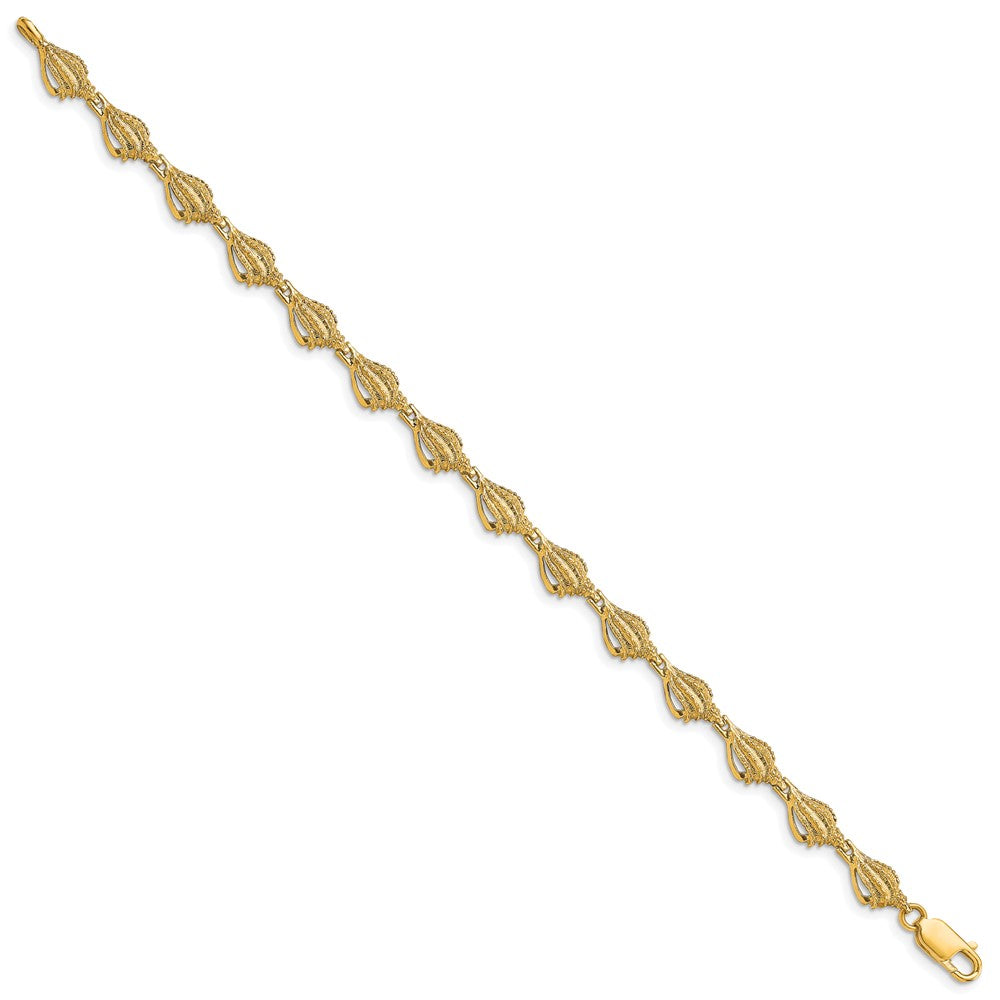 14k Yellow Gold 6 mm Conch Shell Bracelet (6.15 grams)