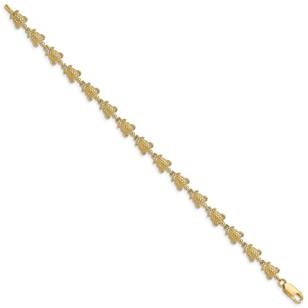 14k Yellow Gold 6.3 mm Turtle Bracelet (5.59 grams)