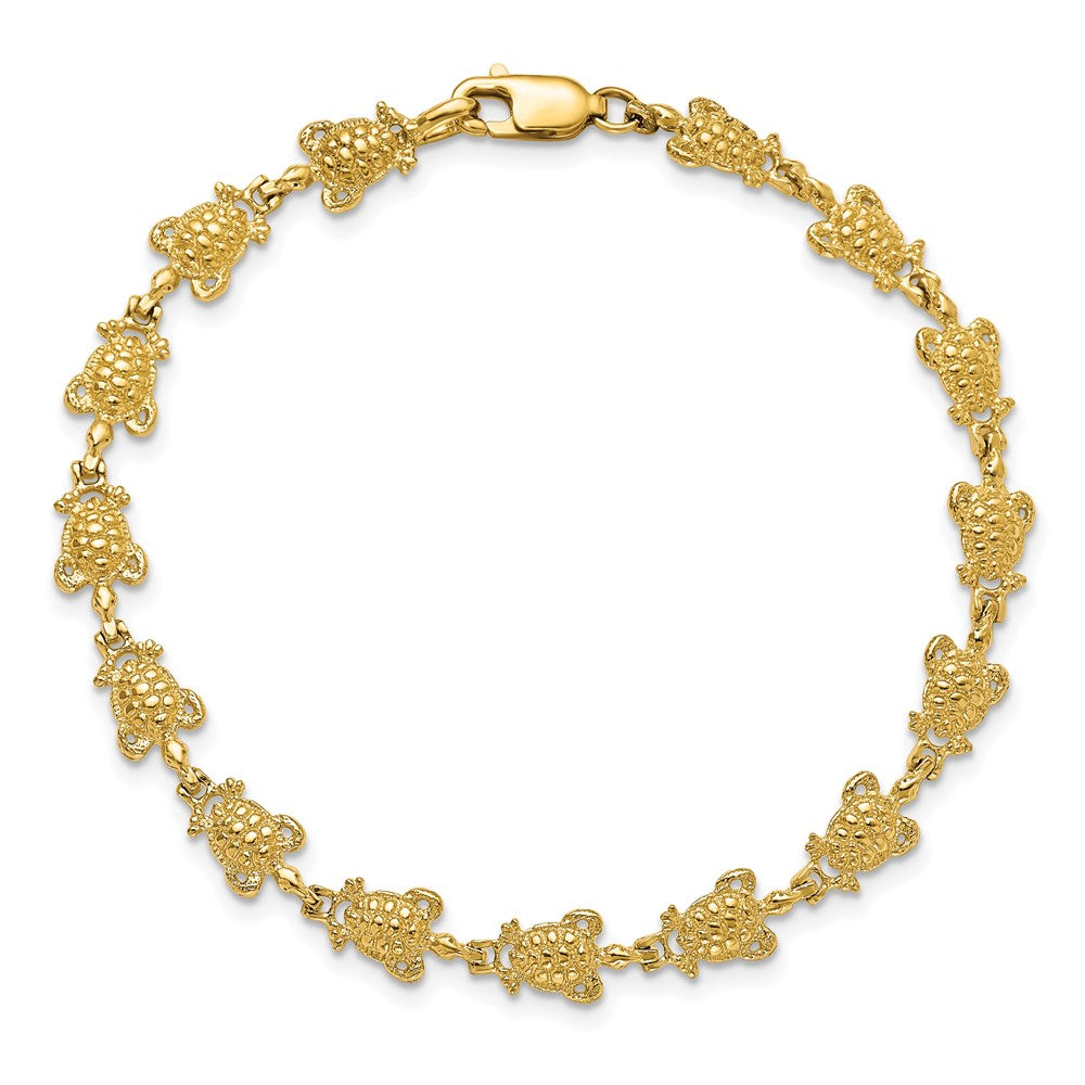 14k Yellow Gold 6.3 mm Turtle Bracelet (5.59 grams)