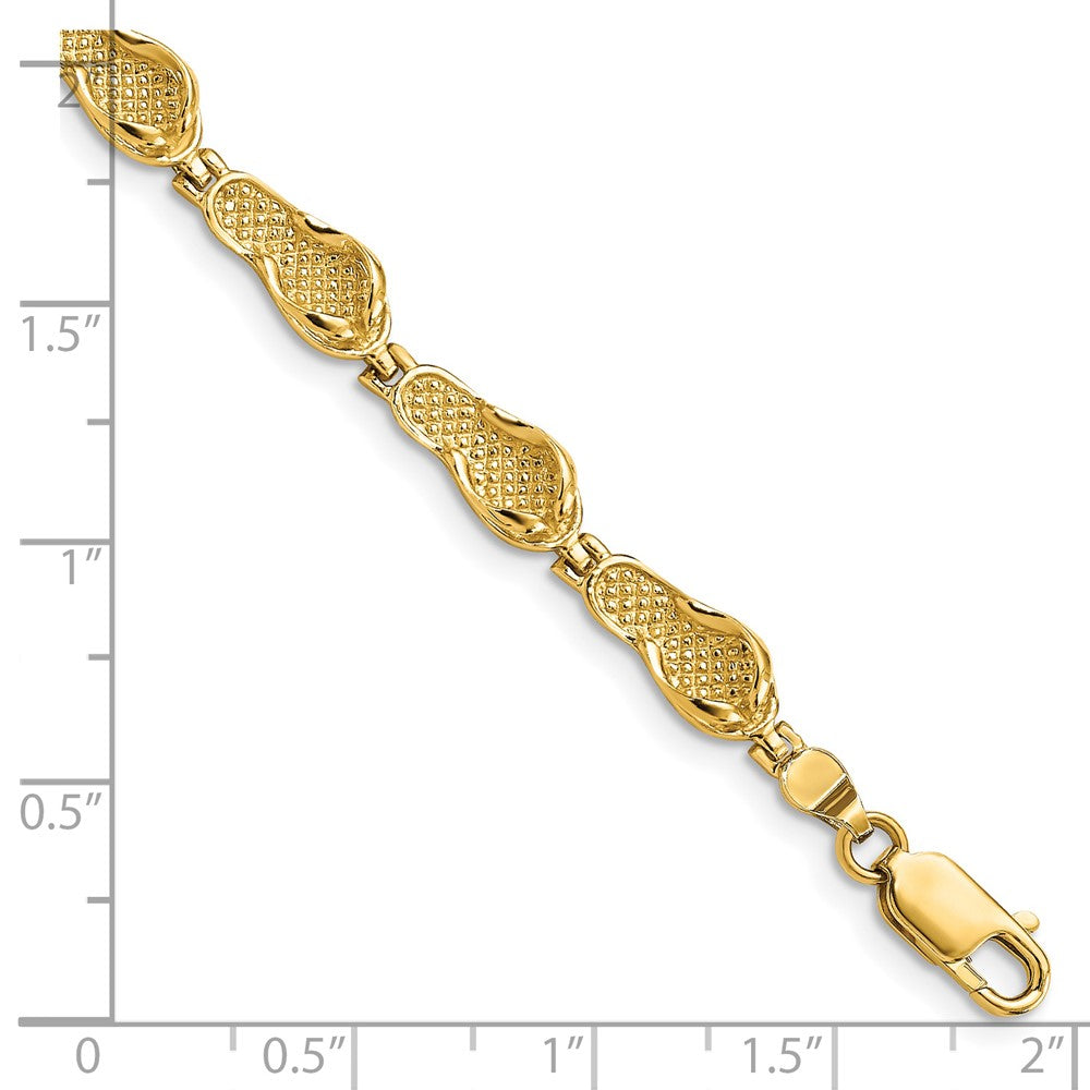 14k Yellow Gold 5.3 mm Flip Flop Bracelet (7.67 grams)