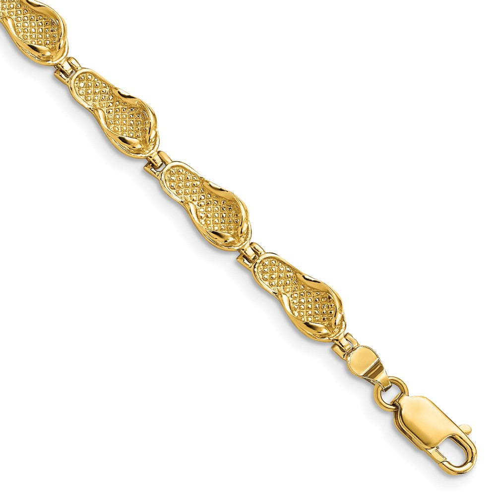 14k Yellow Gold 5.3 mm Flip Flop Bracelet (7.67 grams)