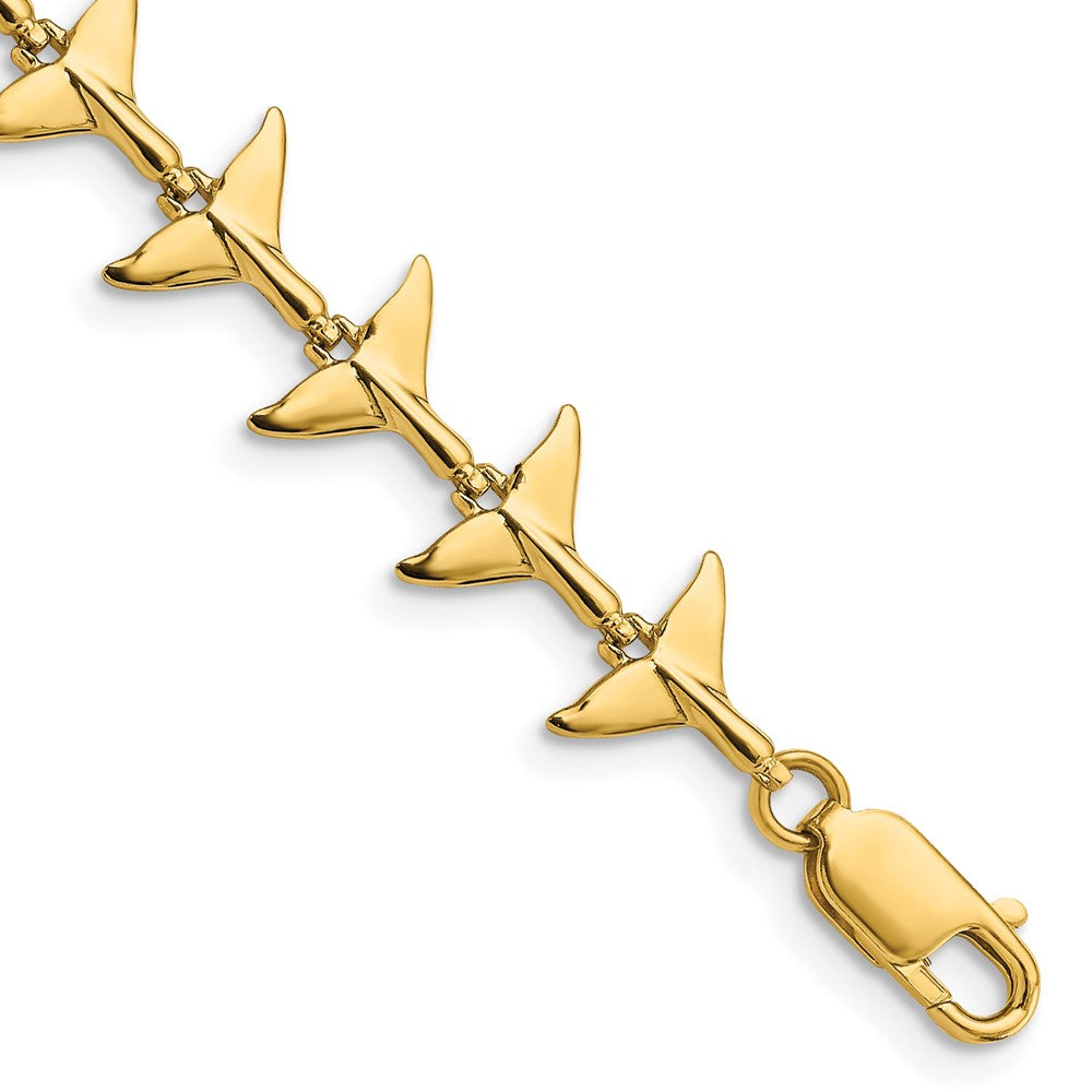 14k Yellow Gold 11.74 mm Whale Tail Bracelet (10.18 grams)