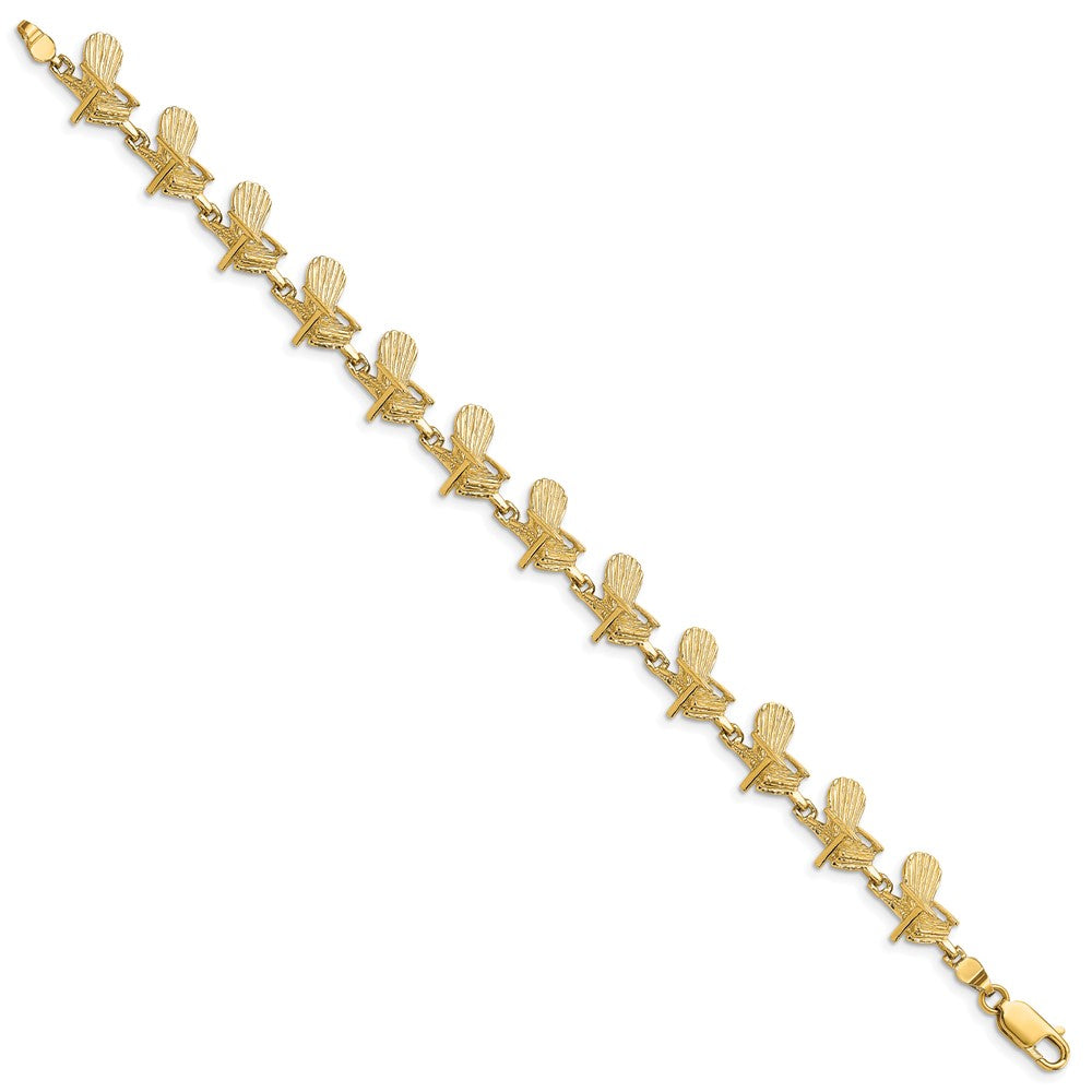 14k Yellow Gold 11.3 mm Beach Chair Bracelet (10.3 grams)