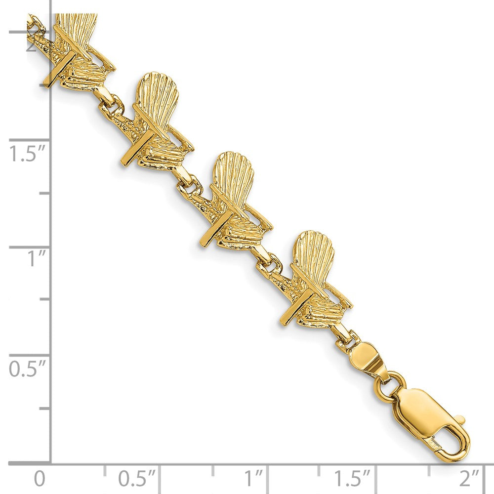 14k Yellow Gold 11.3 mm Beach Chair Bracelet (10.3 grams)