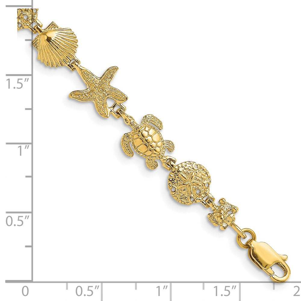 14k Yellow Gold 10.13 mm Sea Life Bracelet (8.68 grams)