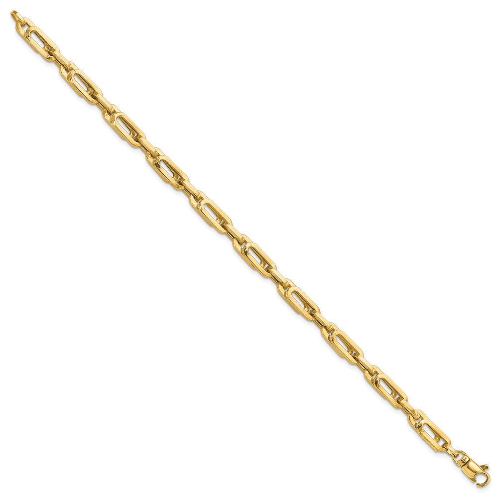 14k Yellow Gold 5.2 mm Polished Fancy Link Mens Bracelet (6.06 grams)