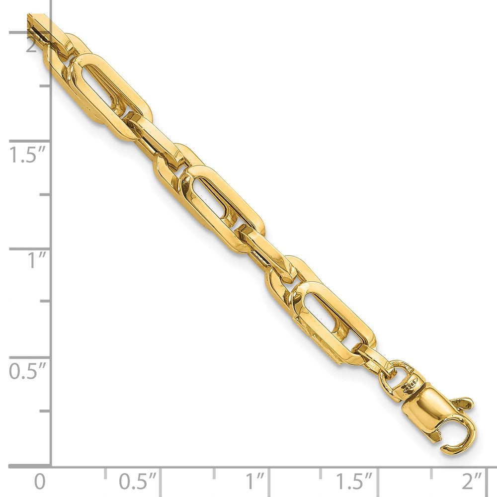 14k Yellow Gold 5.2 mm Polished Fancy Link Mens Bracelet (6.06 grams)