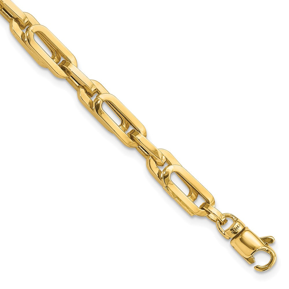 14k Yellow Gold 5.2 mm Polished Fancy Link Mens Bracelet (6.06 grams)