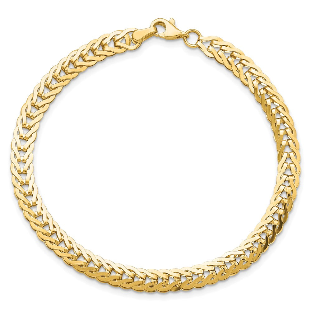 14k Yellow Gold 5.3 mm Polished Fancy Link in Bracelet (4.07 grams)