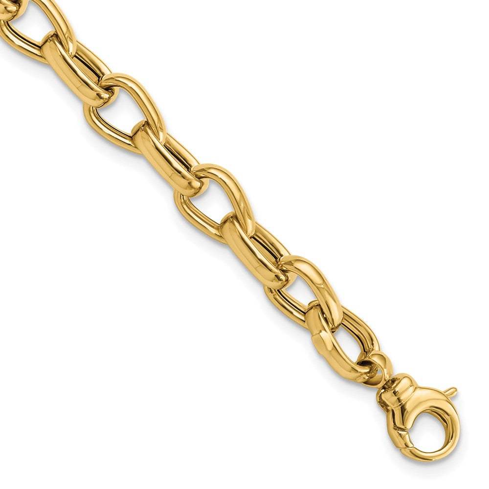 14k Yellow Gold 6.8 mm Polished Fancy Link Bracelet (5.46 grams)