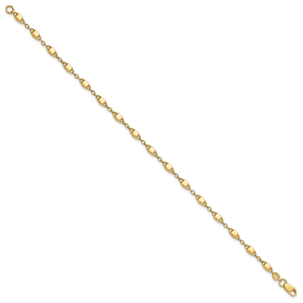 14k Yellow Gold 3 mm Polished Fancy Link Bracelet (2.29 grams)
