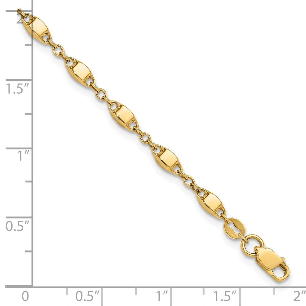 14k Yellow Gold 3 mm Polished Fancy Link Bracelet (2.29 grams)