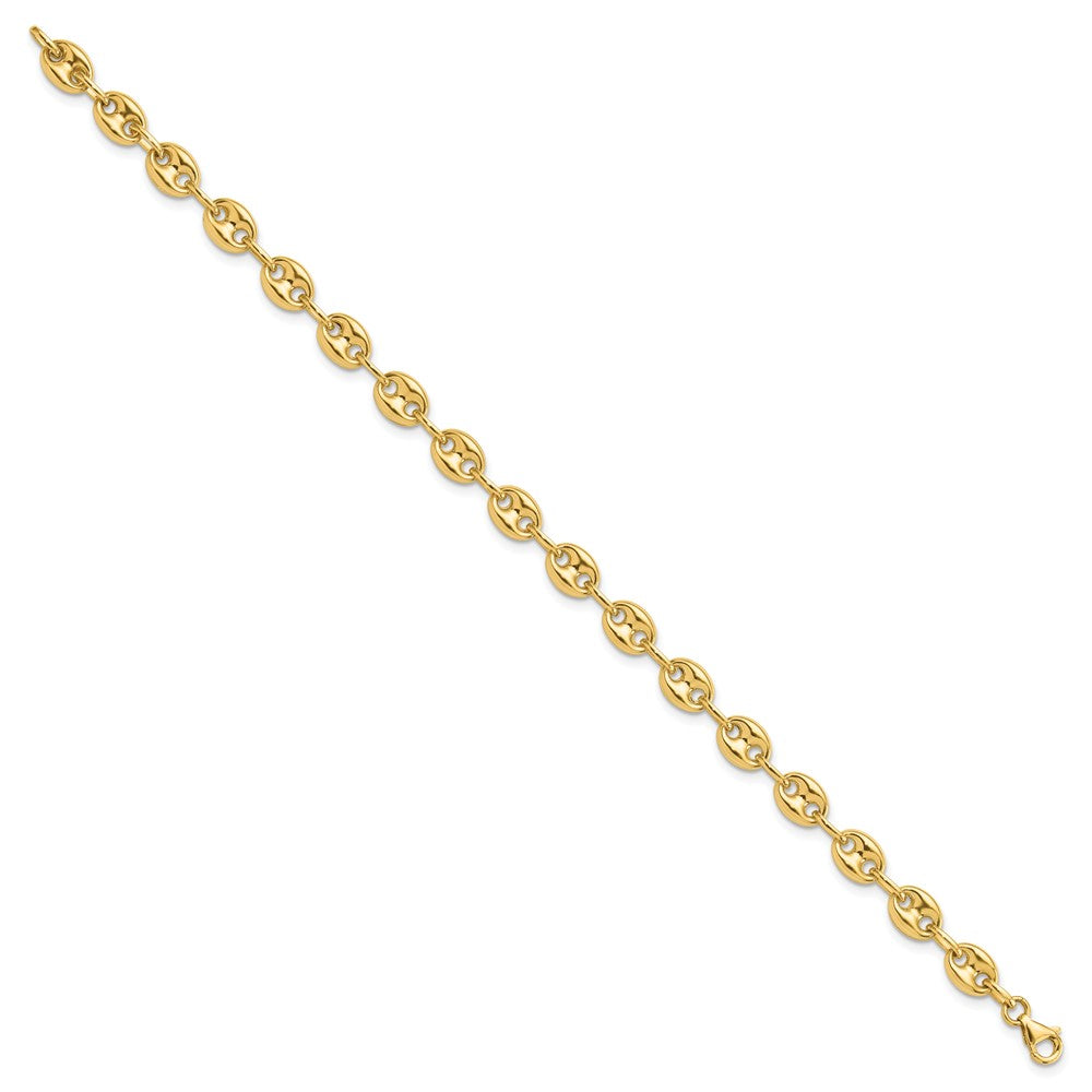 14k Yellow Gold 6.3 mm Fancy Link 7.75in Bracelet (7.28 grams)