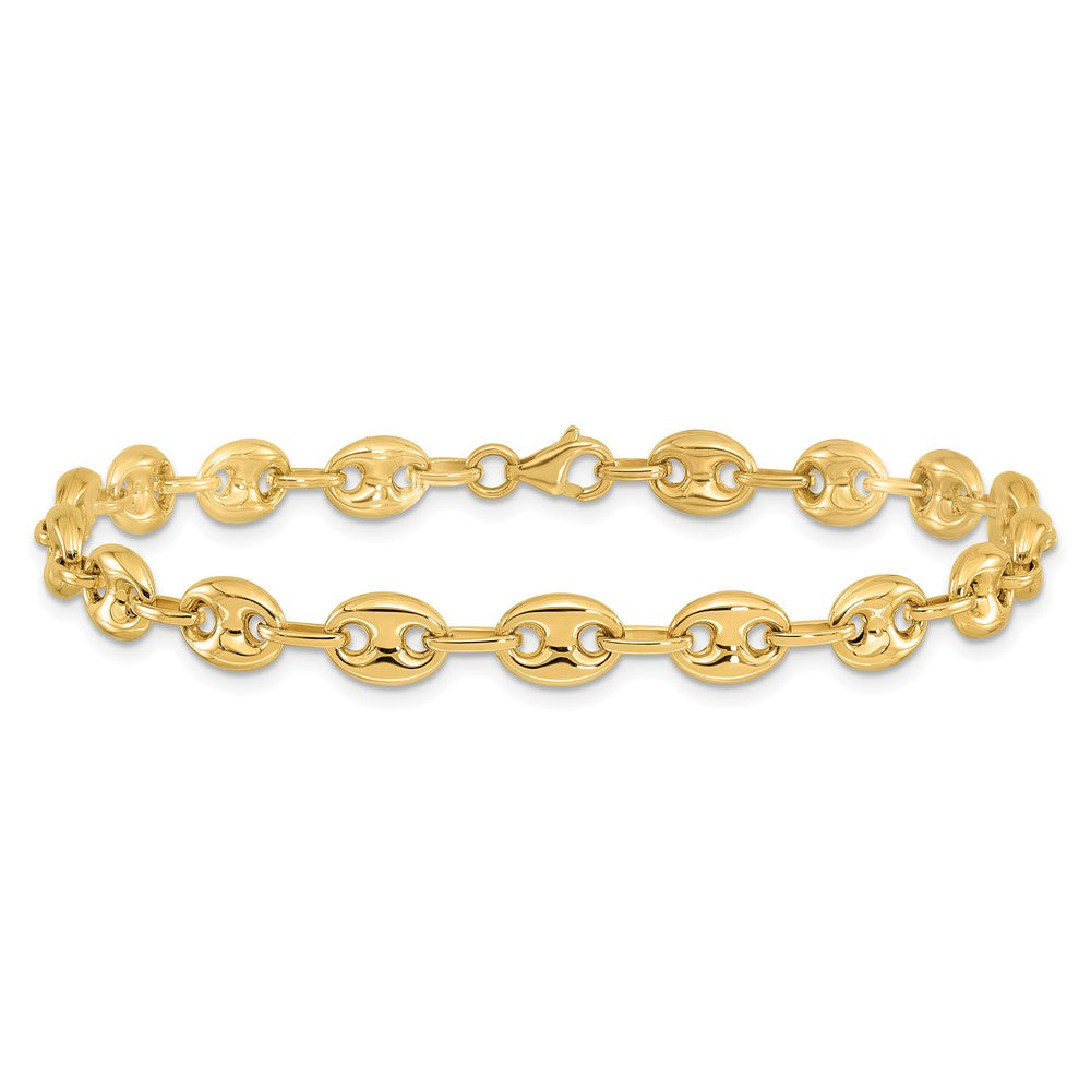 14k Yellow Gold 6.3 mm Fancy Link 7.75in Bracelet (7.28 grams)