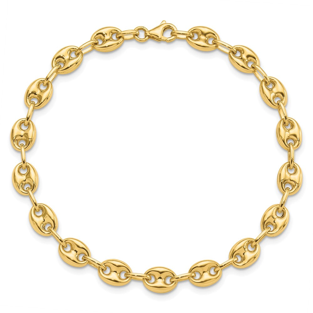 14k Yellow Gold 6.3 mm Fancy Link 7.75in Bracelet (7.28 grams)