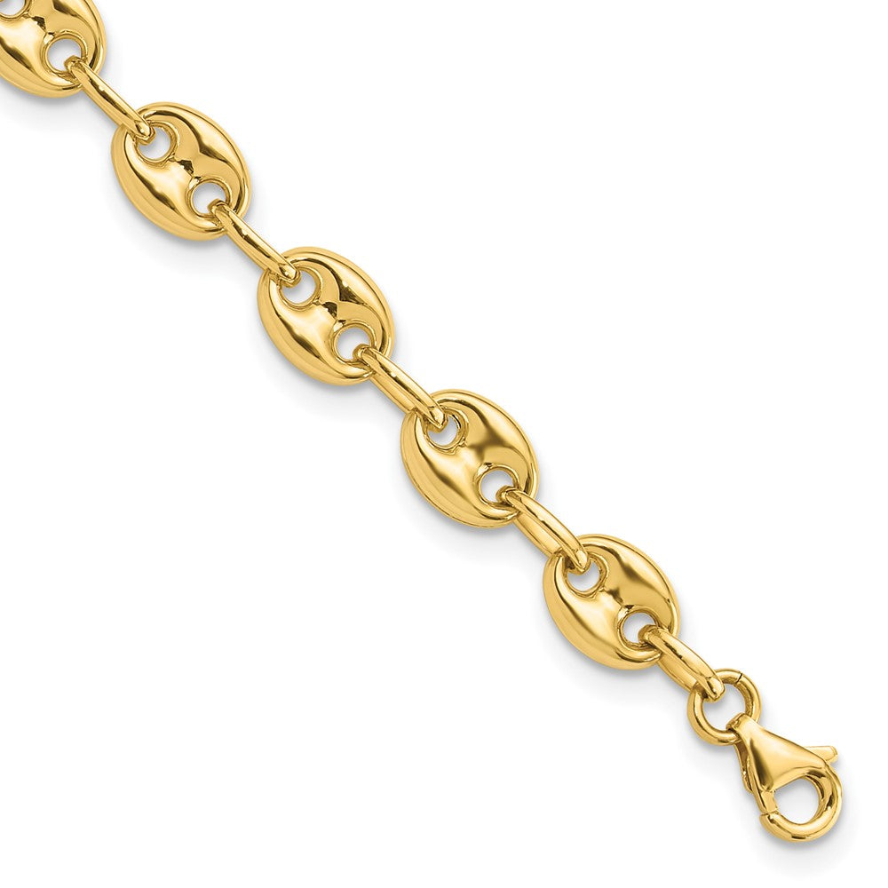 14k Yellow Gold 6.3 mm Fancy Link 7.75in Bracelet (7.28 grams)