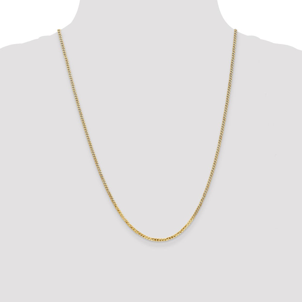 14k 2.2mm Flat Beveled Curb Chain (3.98 grams)