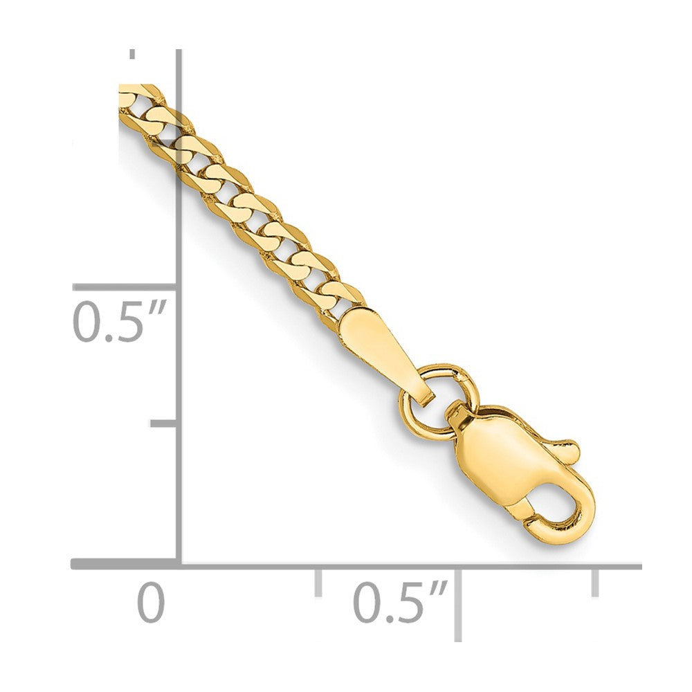 14k 2.2mm Flat Beveled Curb Chain Bracelet (1.80 grams)