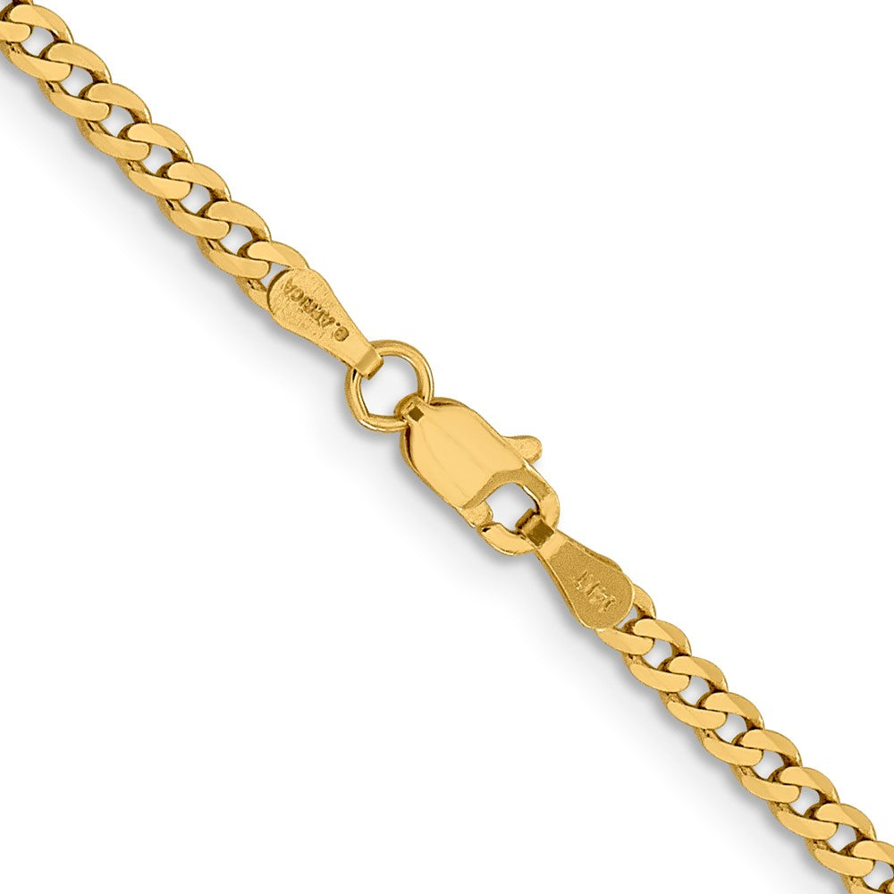 14k 2.3mm Flat Beveled Curb Chain (4.50 grams)
