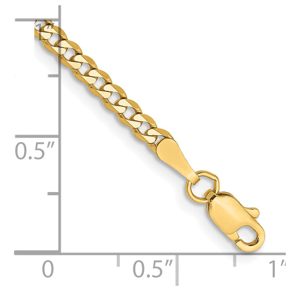 14k 2.3mm Flat Beveled Curb Chain Bracelet (2.21 grams)