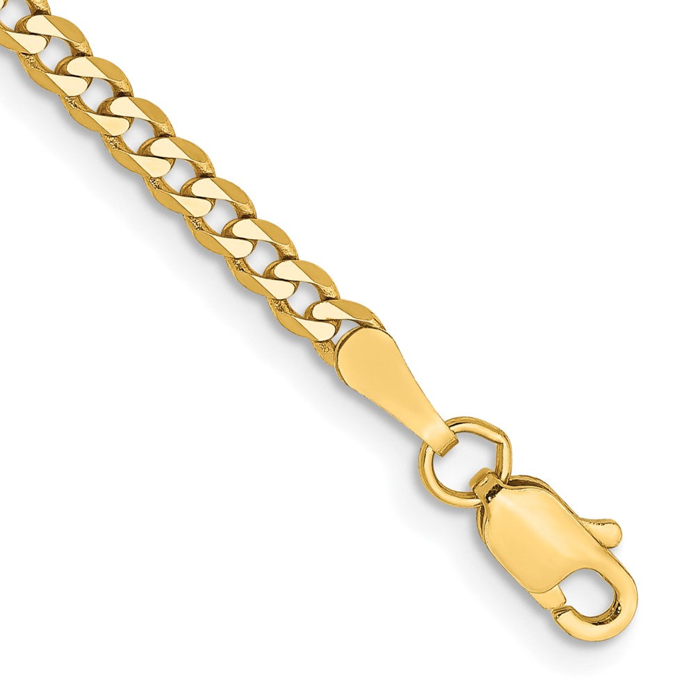14k 2.3mm Flat Beveled Curb Chain Bracelet (2.21 grams)