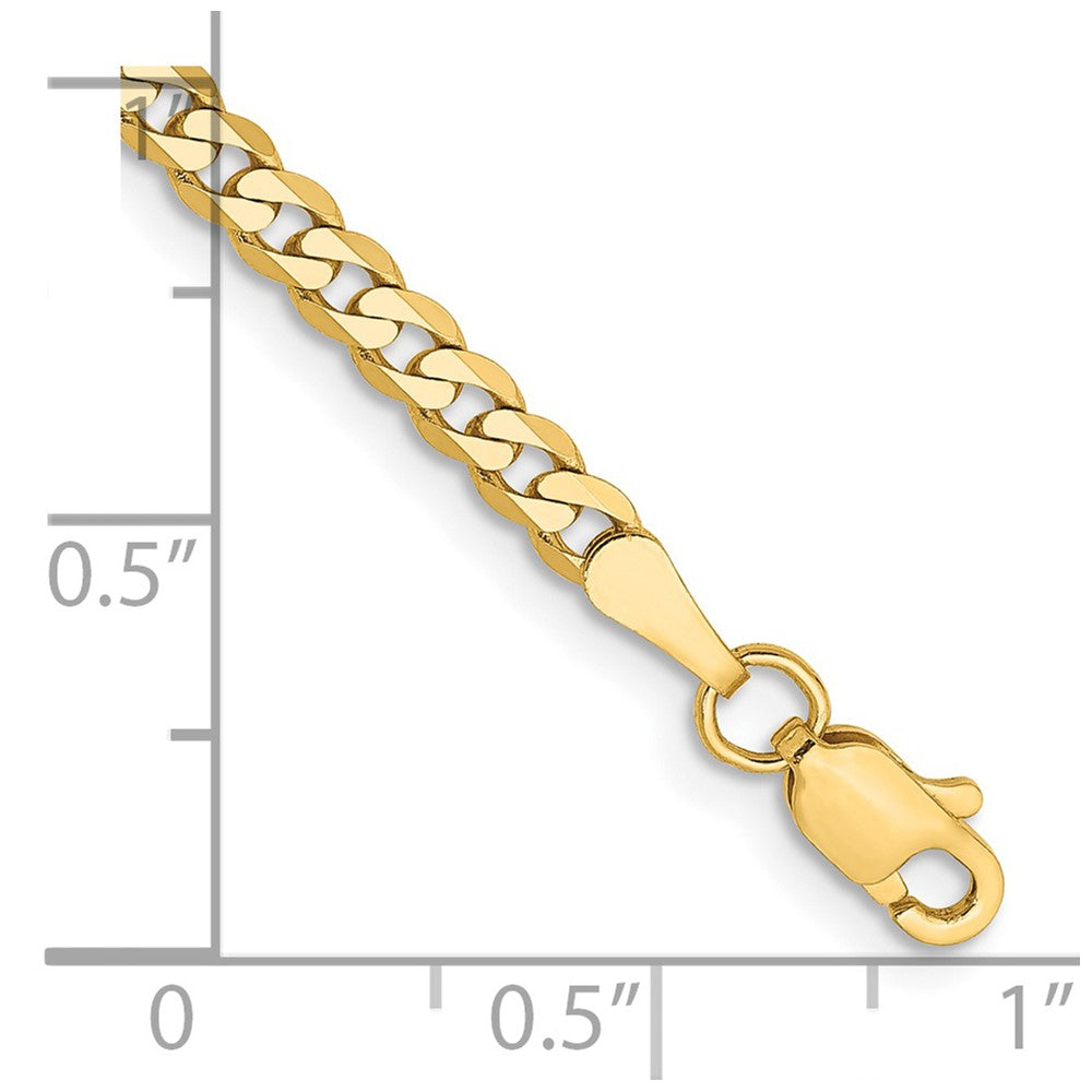 14k 2.9mm Flat Beveled Curb Chain Bracelet (2.60 grams)