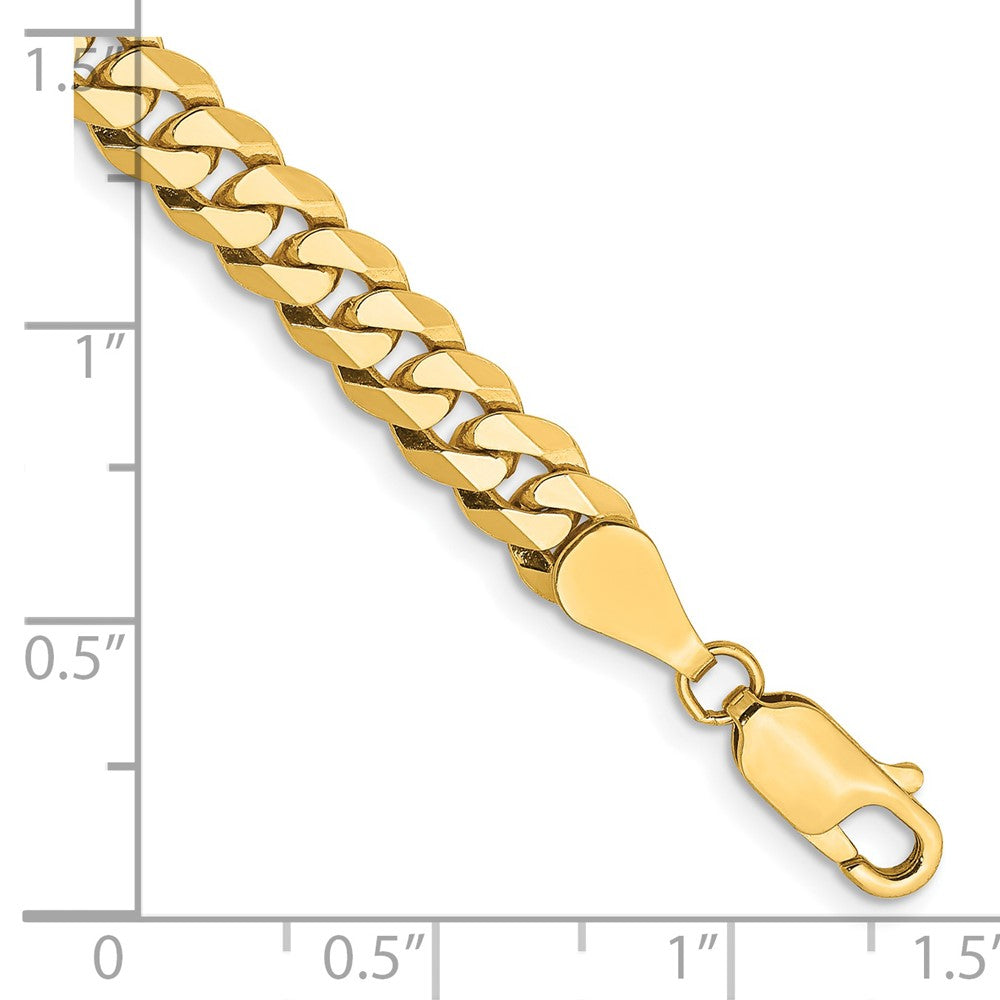 14k 5.75mm Flat Beveled Curb Chain Bracelet (8.95 grams)