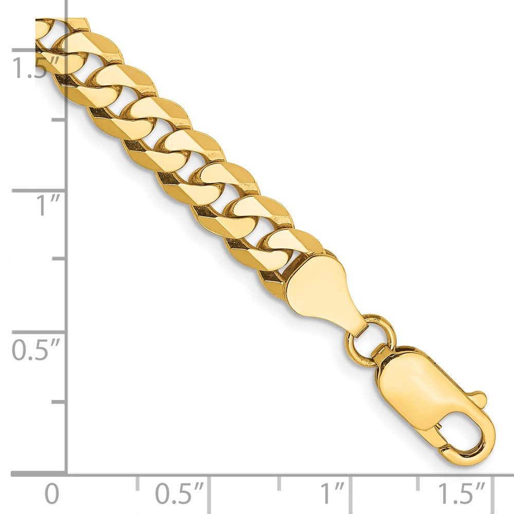 14k 6.25mm Flat Beveled Curb Chain Bracelet (10.65 grams)