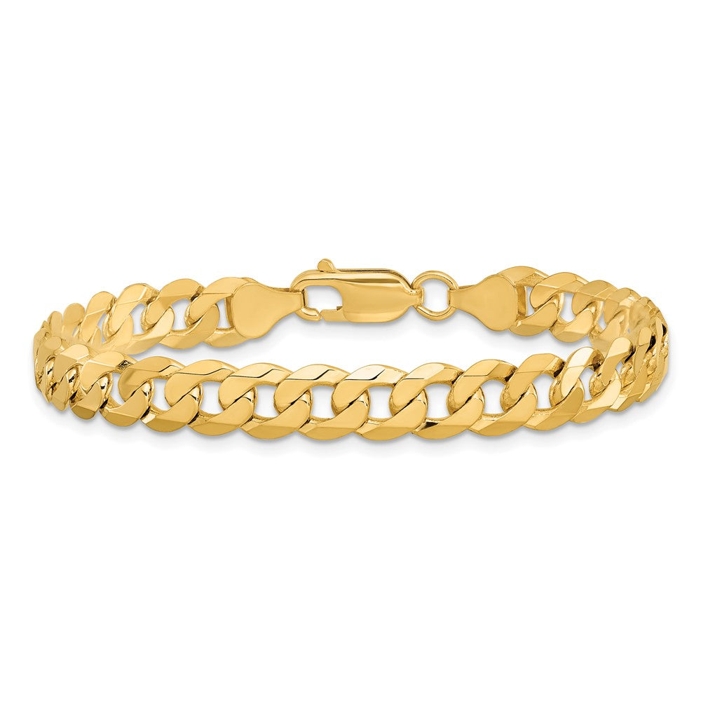 14k 7.25mm Flat Beveled Curb Chain Bracelet (12.57 grams)