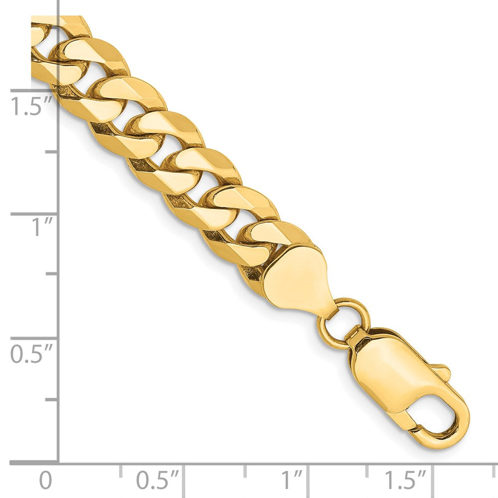 14k 8mm Flat Beveled Curb Chain Bracelet (21.05 grams)