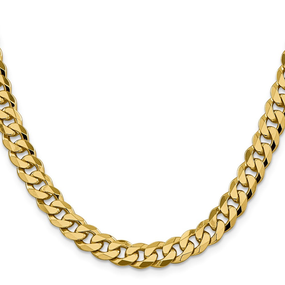 14k 8.5mm Flat Beveled Curb Chain (65.19 grams)
