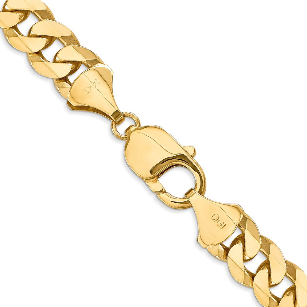 14k 9.5mm Flat Beveled Curb Chain (79.36 grams)