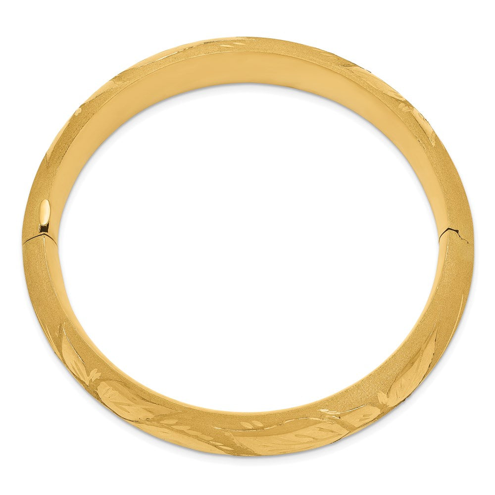 14k Yellow Gold 17 mm 11/16 Oversize Florentine Engraved Hinged Bangle Bracelet (25.88 grams)