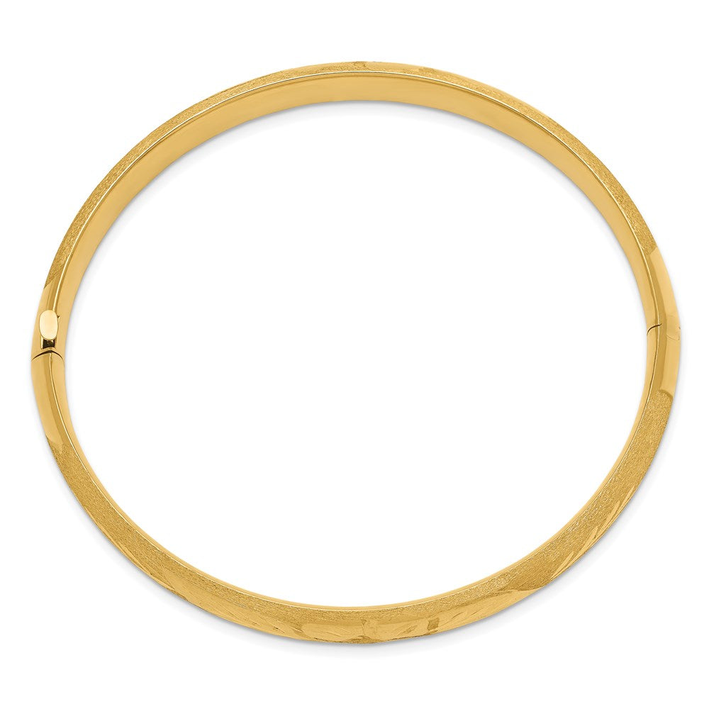 14k Yellow Gold 8 mm 5/16 Florentine Engraved Hinged Bangle Bracelet (9.19 grams)