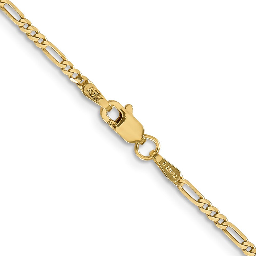 14k 1.8mm Flat Figaro Chain (2.35 grams)