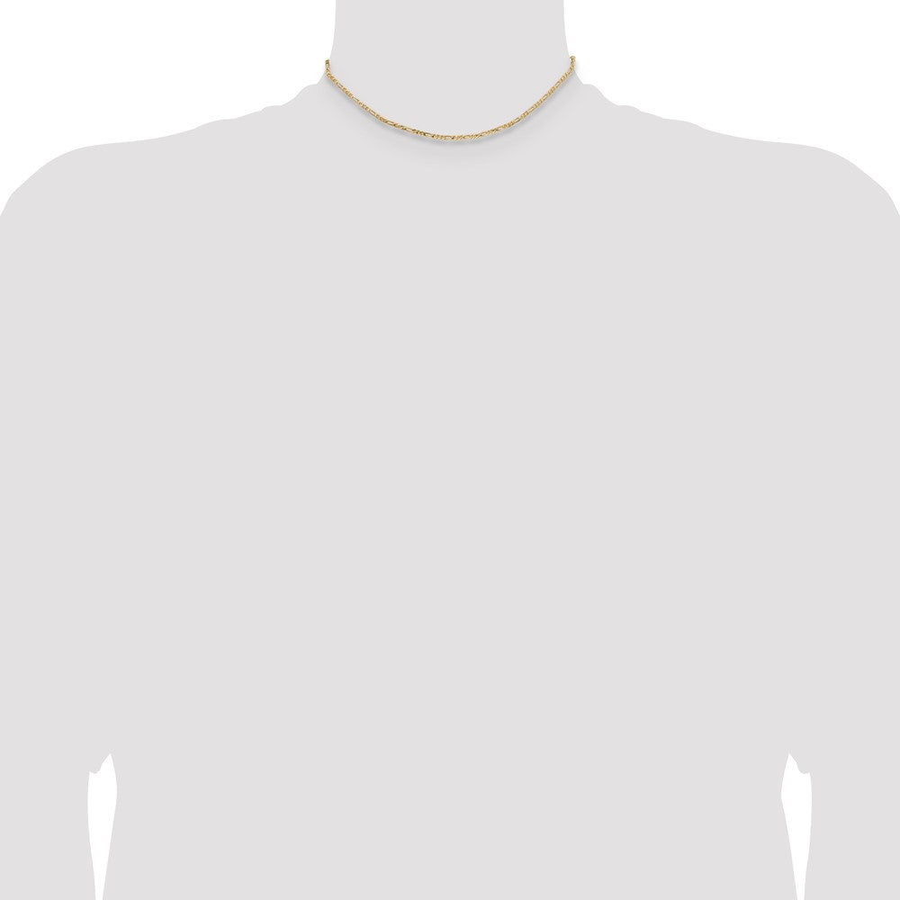 14k 1.8mm Flat Figaro Chain (2.35 grams)