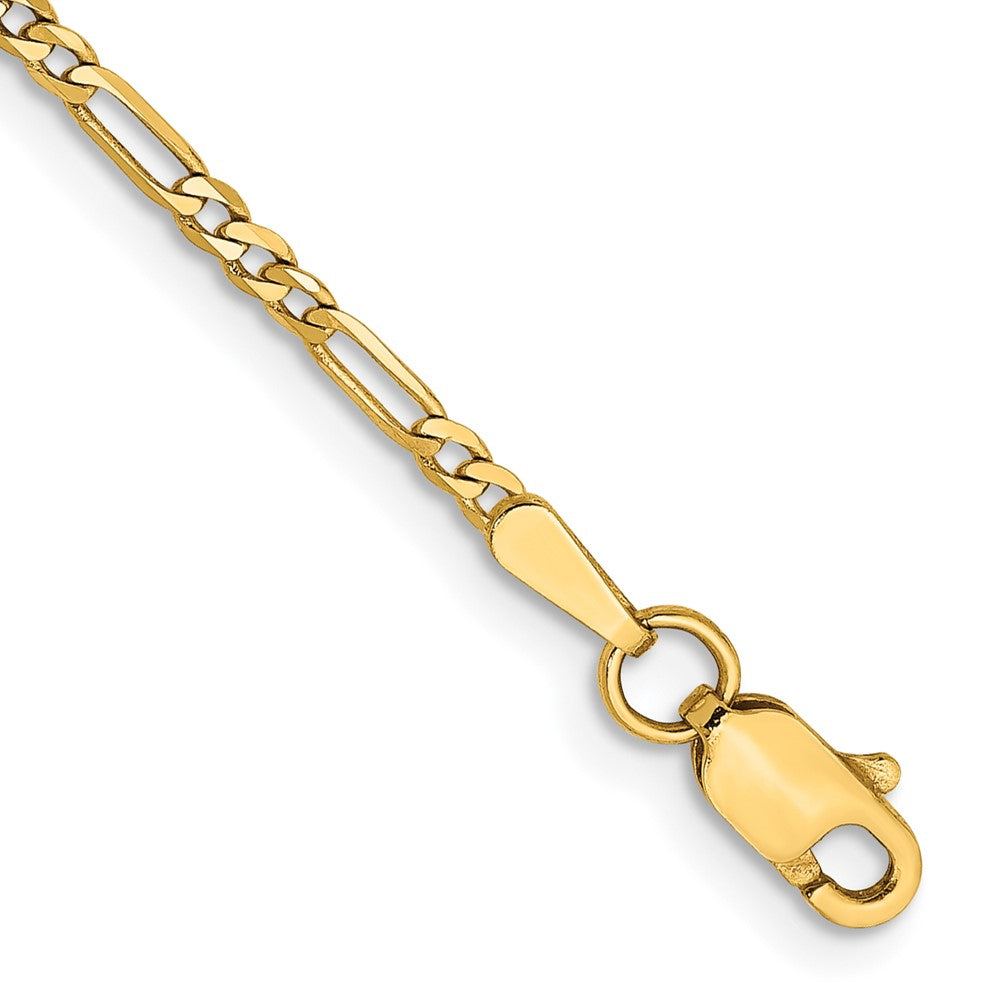 14k 1.8mm Flat Figaro Chain Bracelet (1.14 grams)