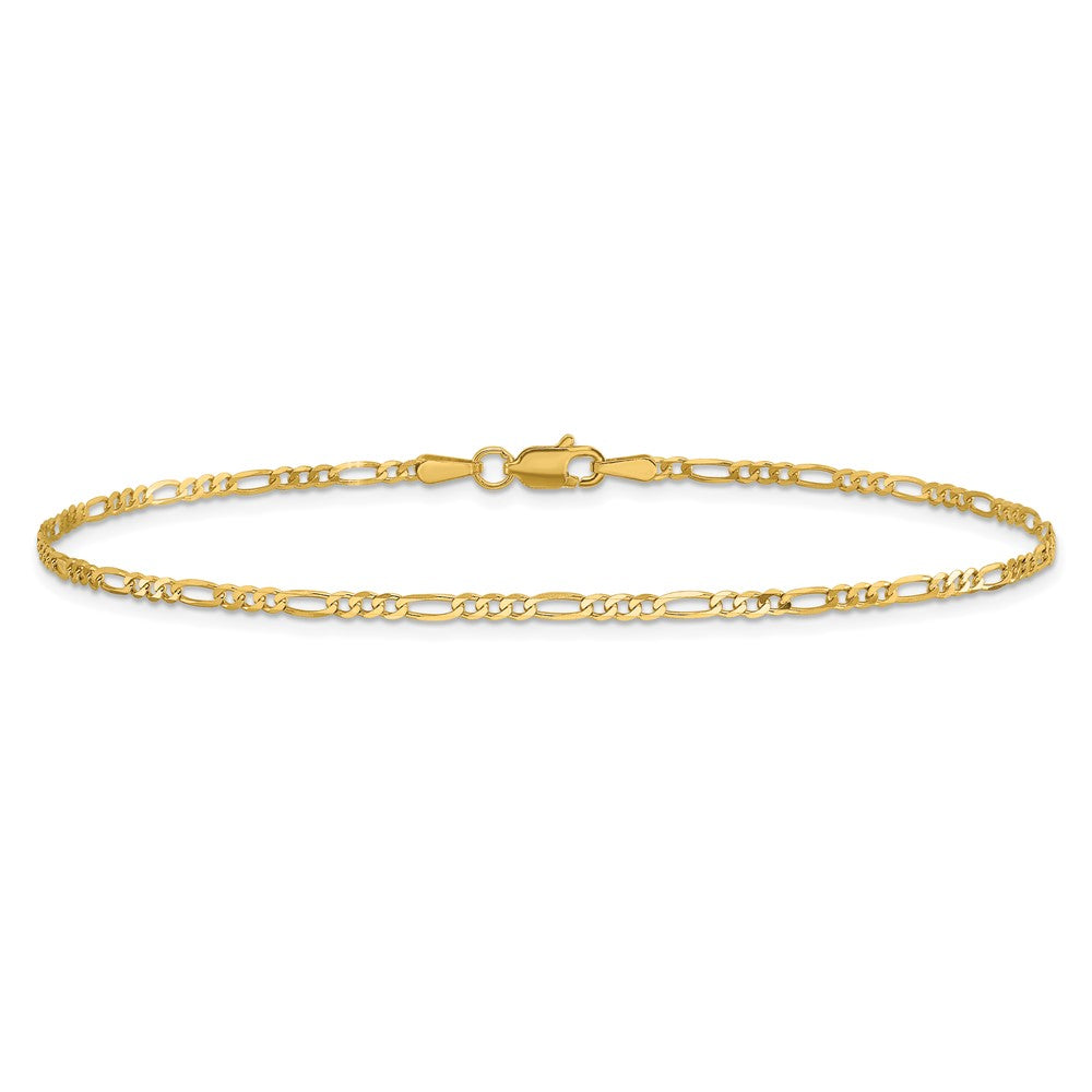 14k 1.8mm Flat Figaro Chain Bracelet (1.14 grams)