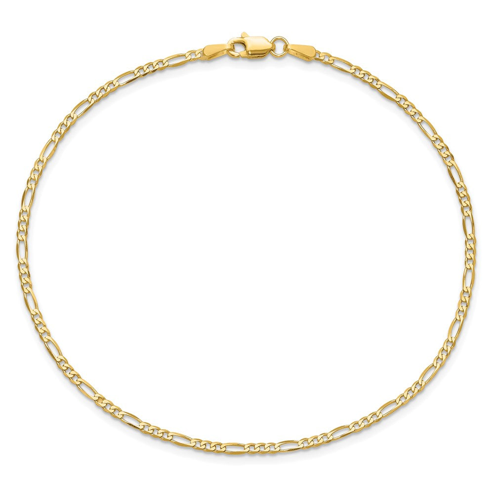 14k 1.8mm Flat Figaro Chain Bracelet (1.14 grams)