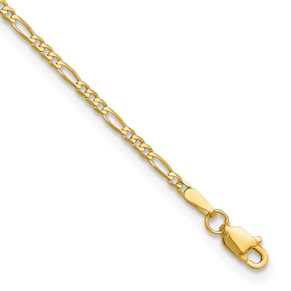 14k 1.8mm Flat Figaro Chain Bracelet (1.14 grams)