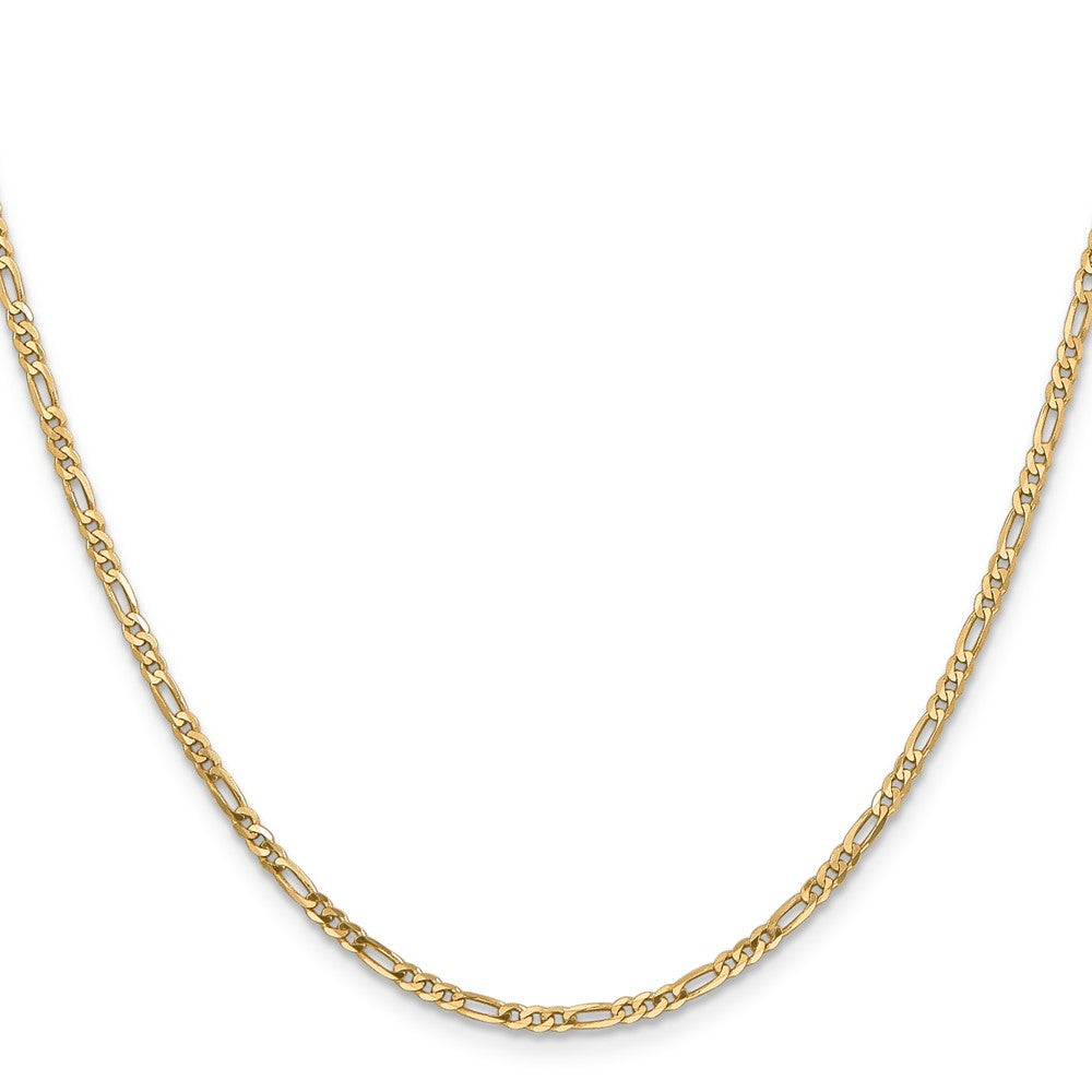 14k 2.25mm Flat Figaro Chain (3.06 grams)