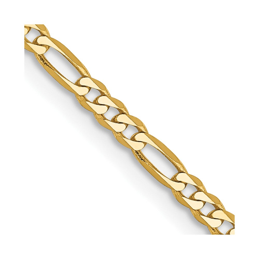 14k 2.25mm Flat Figaro Chain (3.06 grams)