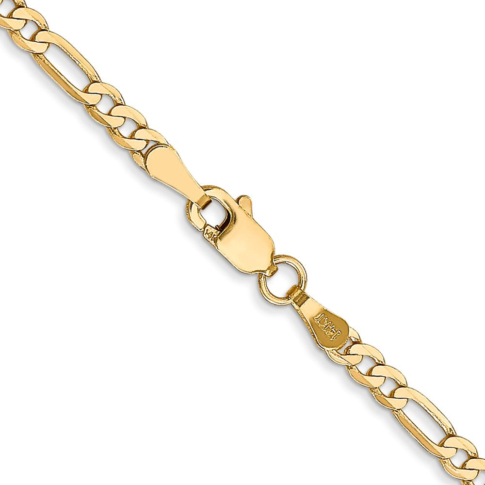 14k 2.75mm Flat Figaro Chain (4.13 grams)