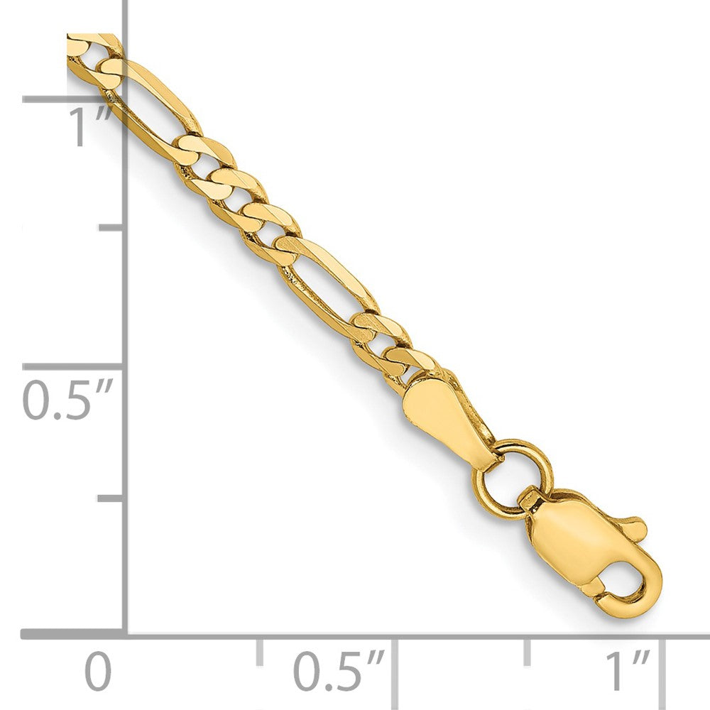 14k 2.75mm Flat Figaro Chain Bracelet (1.80 grams)