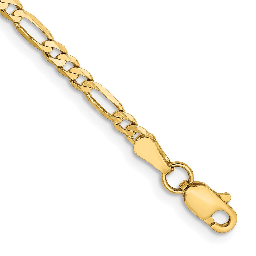 14k 2.75mm Flat Figaro Chain Bracelet (1.80 grams)